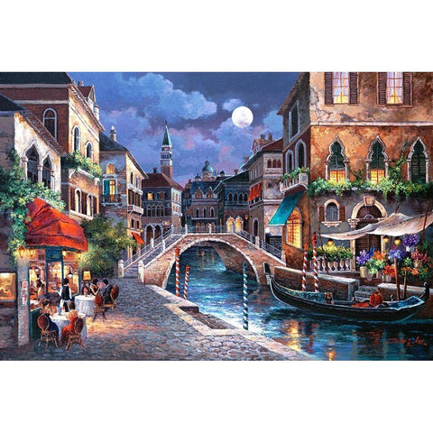 Streets of Venice II Gold Ornate Wood Framed Art Print with Double Matting by Lee, James