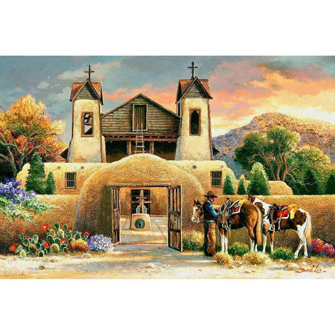 Mission Afternoon Gold Ornate Wood Framed Art Print with Double Matting by Lee, James