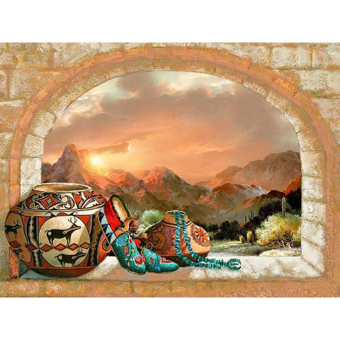 Pottery Arch Gold Ornate Wood Framed Art Print with Double Matting by Lee, James