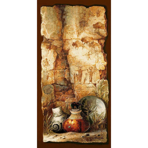 Pottery Wall Gold Ornate Wood Framed Art Print with Double Matting by Lee, James