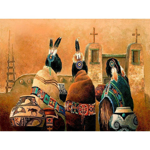 Mission Trio White Modern Wood Framed Art Print by Lee, James