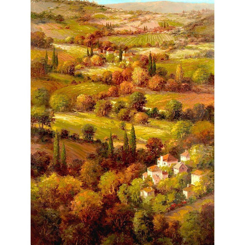 Mediterranean Countryside White Modern Wood Framed Art Print by Hulsey