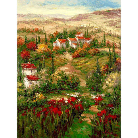 Tuscan Village Black Modern Wood Framed Art Print with Double Matting by Hulsey