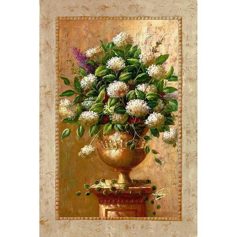 Floral Expressions I Gold Ornate Wood Framed Art Print with Double Matting by Welby