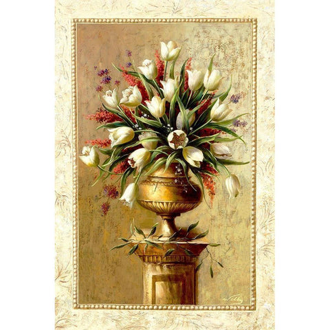 Spring Blossoms II Gold Ornate Wood Framed Art Print with Double Matting by Welby