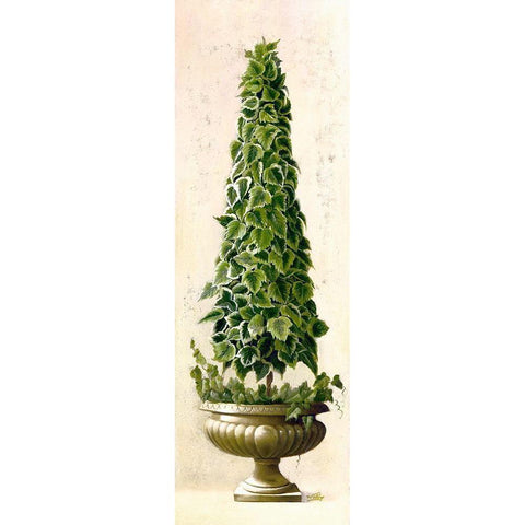 Florentine Topiary I White Modern Wood Framed Art Print by Welby