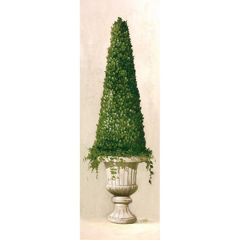 Florentine Topiary II White Modern Wood Framed Art Print by Welby