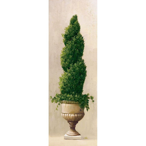 Roman Topiary I White Modern Wood Framed Art Print by Welby