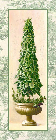 Ivy Topiary I White Modern Wood Framed Art Print with Double Matting by Welby