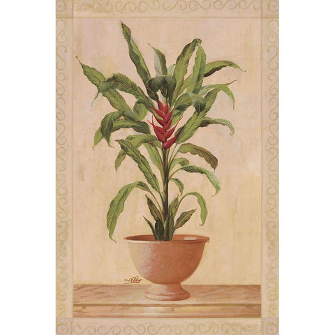 Potted Palm II Gold Ornate Wood Framed Art Print with Double Matting by Welby