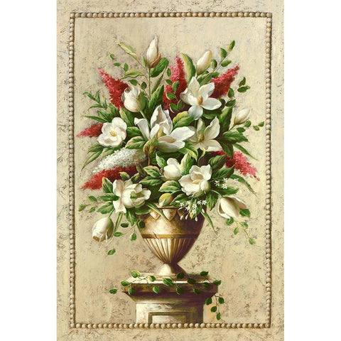 Floral Symphony I Gold Ornate Wood Framed Art Print with Double Matting by Welby