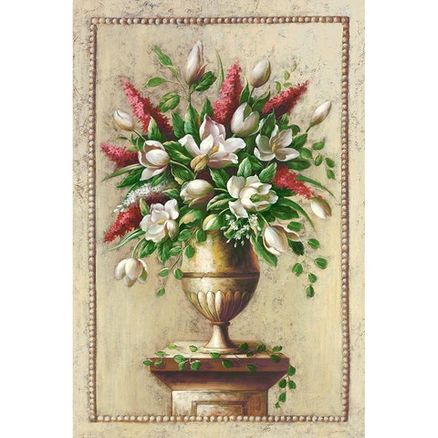 Floral Symphony II Gold Ornate Wood Framed Art Print with Double Matting by Welby