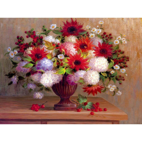 Angelinas Flowers I White Modern Wood Framed Art Print by Welby