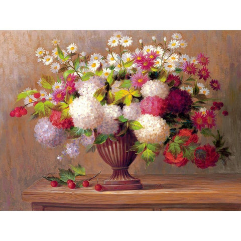 Angelinas Flowers II White Modern Wood Framed Art Print by Welby