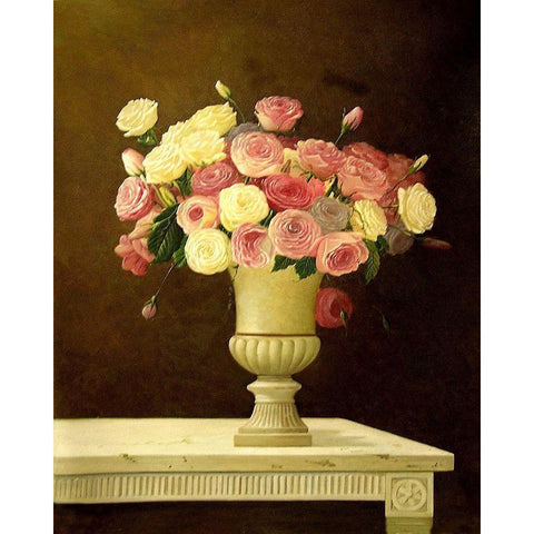 May Roses I Black Modern Wood Framed Art Print with Double Matting by Welby