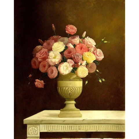 May Roses II White Modern Wood Framed Art Print by Welby