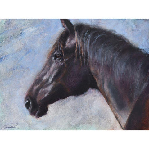 Equine Encounter White Modern Wood Framed Art Print by Campbell, Robert