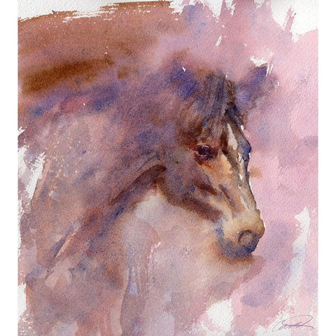 Expressive Equine White Modern Wood Framed Art Print by Campbell, Robert