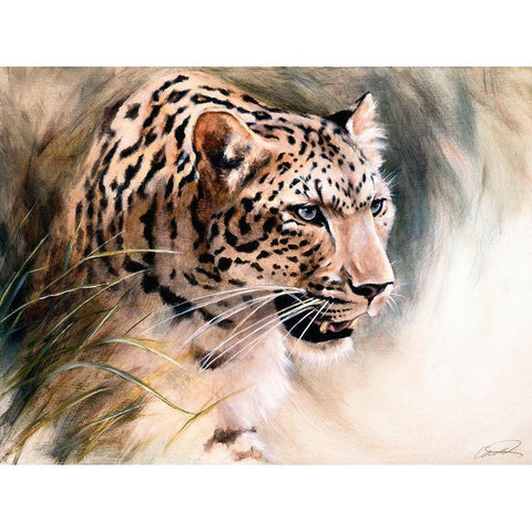 Leopards Lair Black Modern Wood Framed Art Print with Double Matting by Campbell, Robert