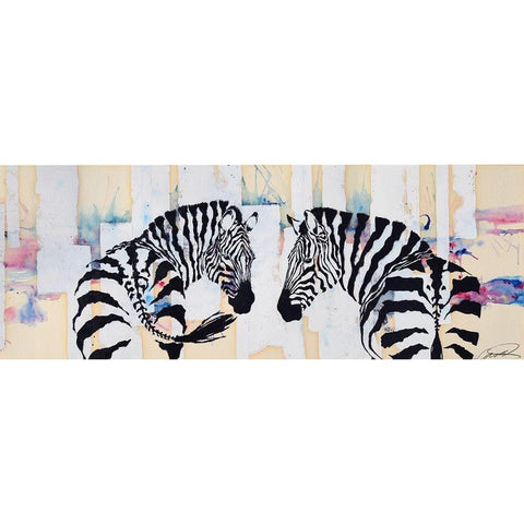 Zebra Gates Gold Ornate Wood Framed Art Print with Double Matting by Campbell, Robert