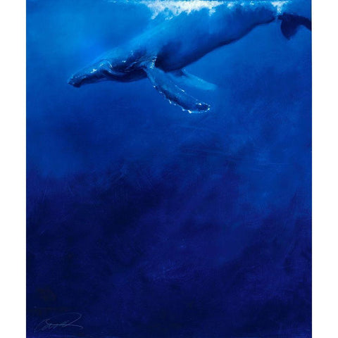Humpback Song Black Modern Wood Framed Art Print by Campbell, Robert