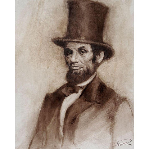 Honest Abe Gold Ornate Wood Framed Art Print with Double Matting by Campbell, Robert