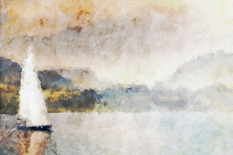 Coastal Series #17 White Modern Wood Framed Art Print with Double Matting by Curinga, Kim