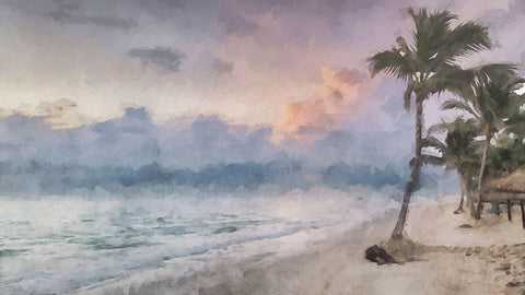 Coastal Series #27 Black Ornate Wood Framed Art Print with Double Matting by Curinga, Kim