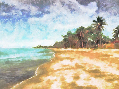 Coastal Series #30 Black Ornate Wood Framed Art Print with Double Matting by Curinga, Kim