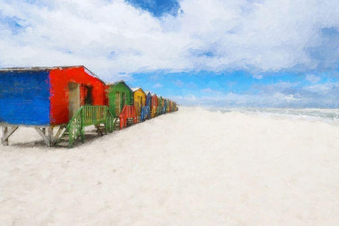 Coastal Series #32 White Modern Wood Framed Art Print with Double Matting by Curinga, Kim