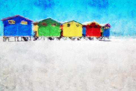 Coastal Series #34 Black Ornate Wood Framed Art Print with Double Matting by Curinga, Kim