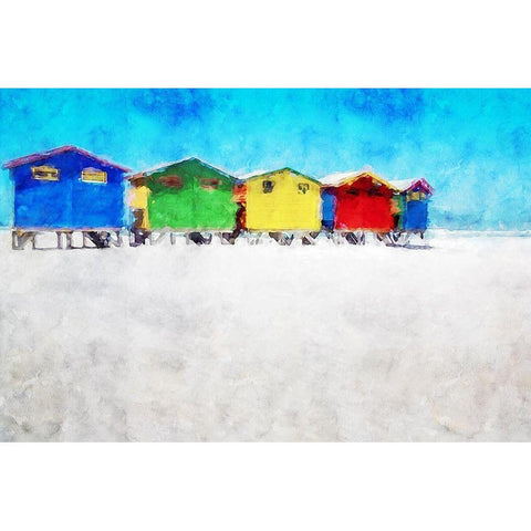 Coastal Series #34 Gold Ornate Wood Framed Art Print with Double Matting by Curinga, Kim