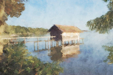 Lodge Series #4 Black Ornate Wood Framed Art Print with Double Matting by Curinga, Kim