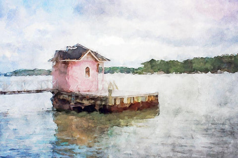 Lodge Series #10 White Modern Wood Framed Art Print with Double Matting by Curinga, Kim