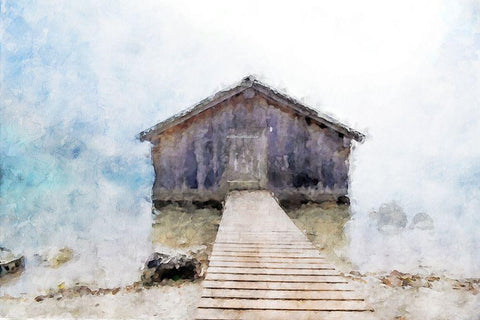 Lodge Series #12 Black Ornate Wood Framed Art Print with Double Matting by Curinga, Kim