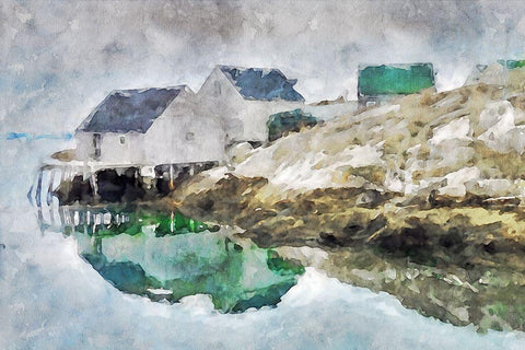 Lodge Series #22 White Modern Wood Framed Art Print with Double Matting by Curinga, Kim