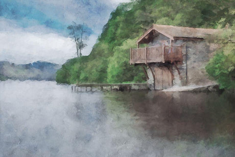 Lodge Series #29 White Modern Wood Framed Art Print with Double Matting by Curinga, Kim