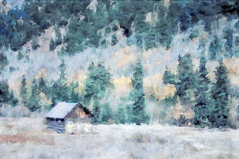 Lodge Series #31 White Modern Wood Framed Art Print with Double Matting by Curinga, Kim