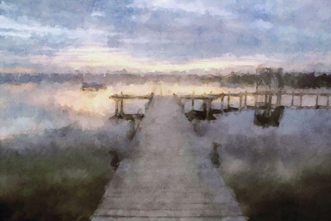 Piers Series #11 Black Ornate Wood Framed Art Print with Double Matting by Curinga, Kim