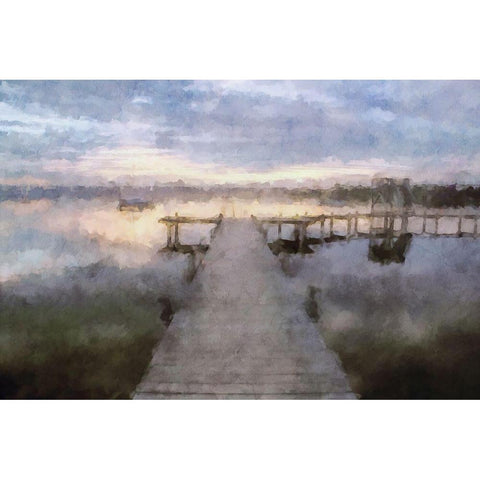 Piers Series #11 Gold Ornate Wood Framed Art Print with Double Matting by Curinga, Kim