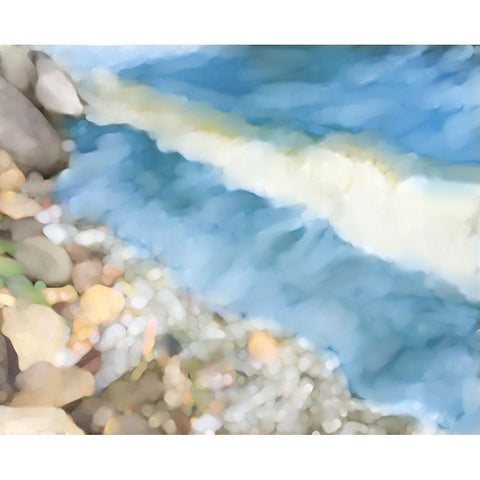 Pelican Lake Shore White Modern Wood Framed Art Print by Naskrent, Delores