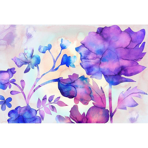 Purple Passion Garden White Modern Wood Framed Art Print by Naskrent, Delores