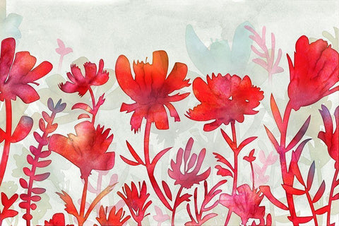 Claret Oasis White Modern Wood Framed Art Print with Double Matting by Naskrent, Delores