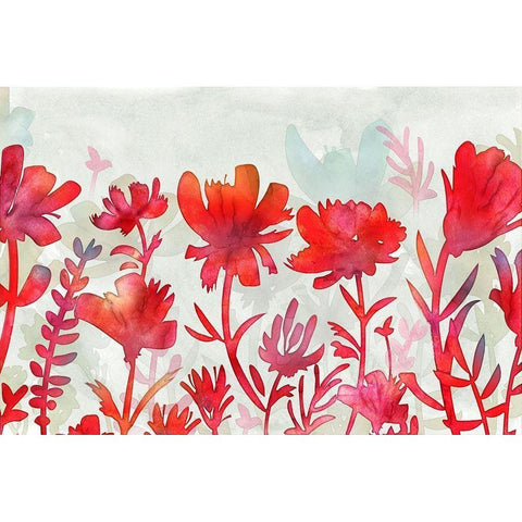 Claret Oasis White Modern Wood Framed Art Print by Naskrent, Delores