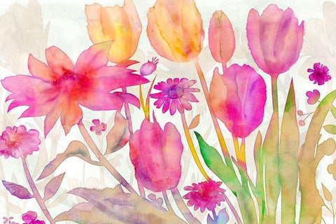 The Royal Garden White Modern Wood Framed Art Print with Double Matting by Naskrent, Delores