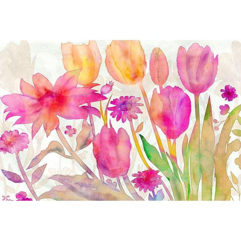 The Royal Garden Black Modern Wood Framed Art Print by Naskrent, Delores