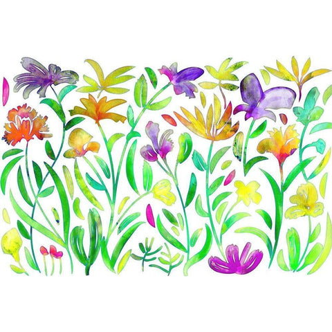 At the Edge of the Creek Black Modern Wood Framed Art Print by Naskrent, Delores