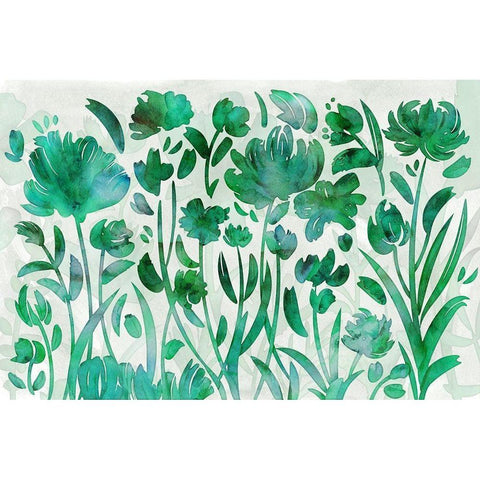 Jade Paradise White Modern Wood Framed Art Print by Naskrent, Delores