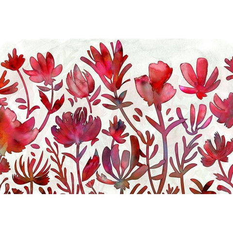 Ruby Rapture White Modern Wood Framed Art Print by Naskrent, Delores