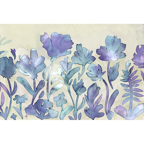 Dusky Purple Garden Black Modern Wood Framed Art Print with Double Matting by Naskrent, Delores